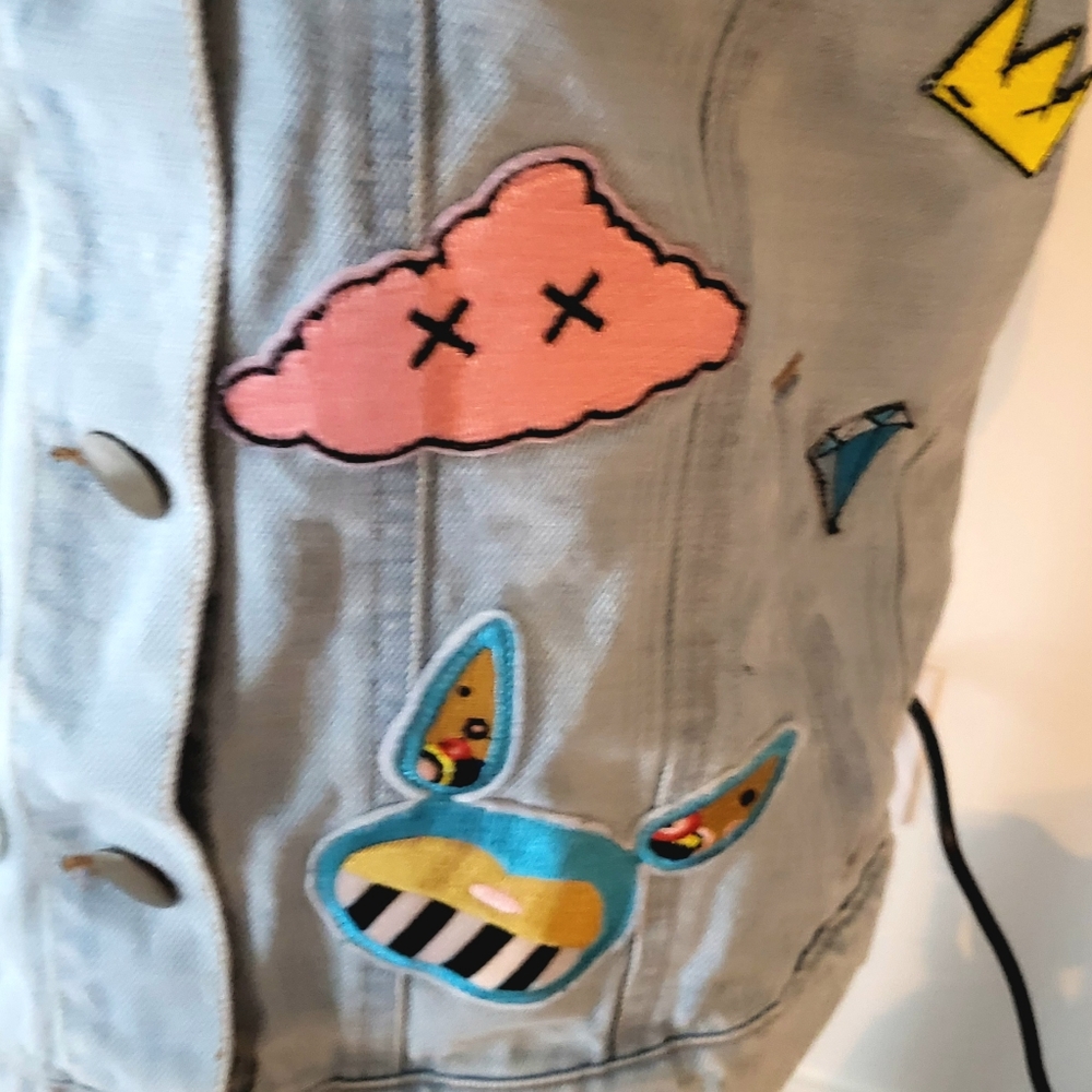 New Reflex Vintage Patch Oversized Denim Jacket - image 4